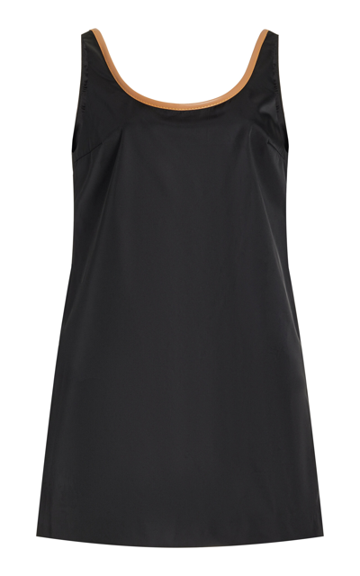 Shop Prada Re-nylon Mini Dress In Black