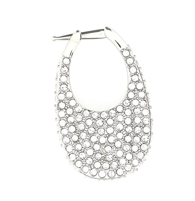 Shop Coperni Embellished Hoop Earrings In Silver