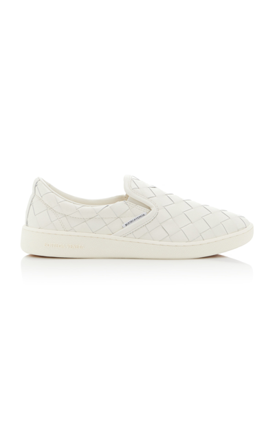 Bottega Veneta Sawyer Intrecciato Leather Low-top Sneakers In White