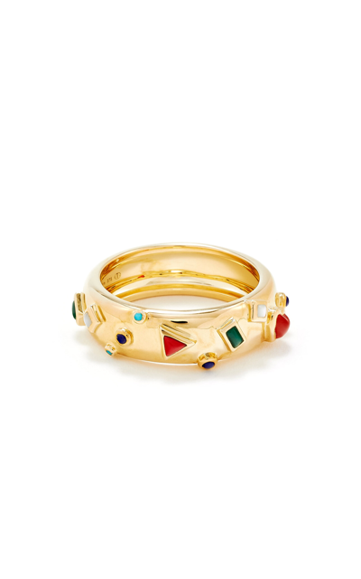 Shop Yvonne Léon Confetti 9k Yellow Gold Multi-gem Ring