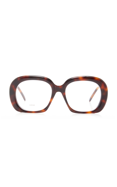 Shop Loewe Curvy Square-frame Acetate Sunglasses In Brown