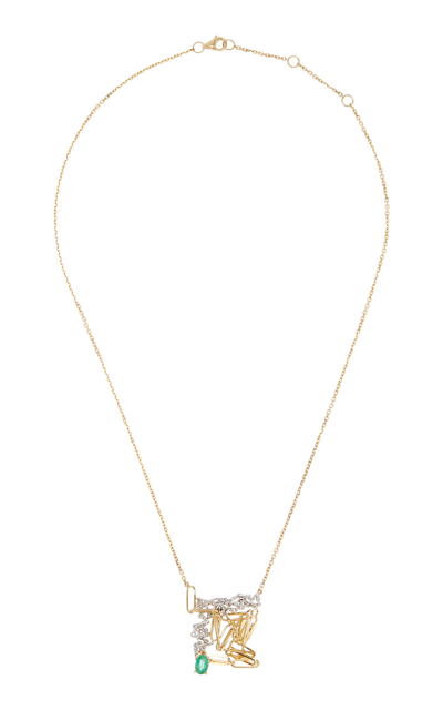 Shop Yvonne Léon Tangled 18k Yellow Gold Diamond Necklace