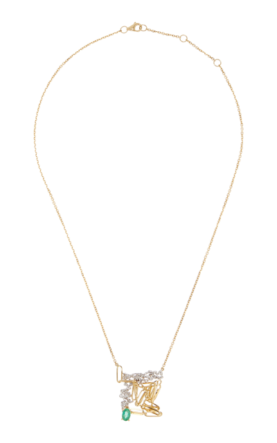 Yvonne Léon Tangled 18k Yellow Gold Diamond Necklace In Gold