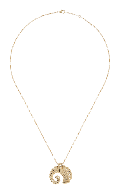 Shop Yvonne Léon Elephant Shell 9k Yellow Gold Diamond Necklace