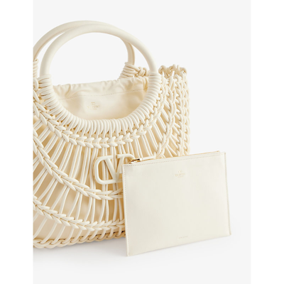 Shop Valentino Allknots Leather Tote Bag In Ivory