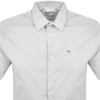 Shop Calvin Klein Short Sleeve Poplin Shirt White