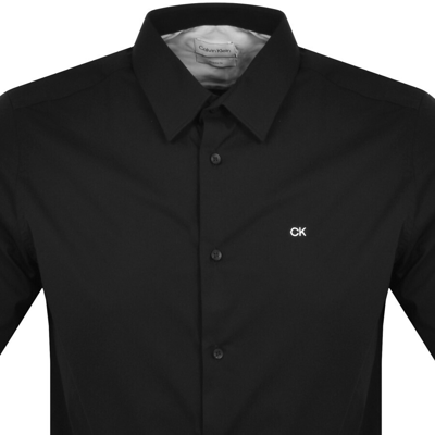 Shop Calvin Klein Short Sleeve Poplin Shirt Black