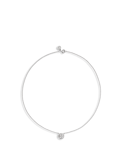 Shop Tory Burch Women's Miller Pave Pendant Necklace Silver