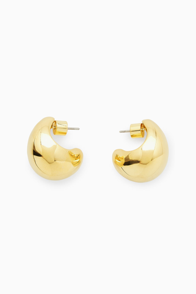 Shop Cos Curved Domed Earrings In Gold