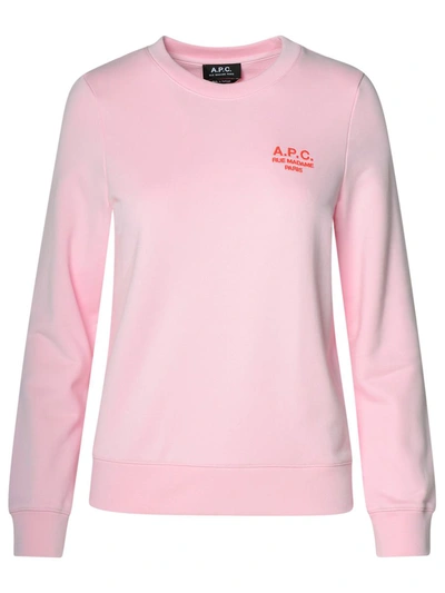 Shop Apc A.p.c. 'skye' Pink Organic Cotton Sweatshirt
