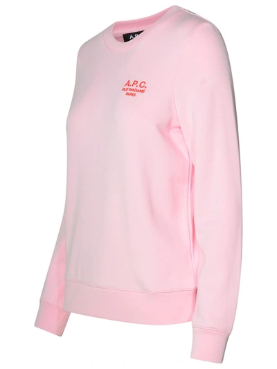 Shop Apc A.p.c. 'skye' Pink Organic Cotton Sweatshirt