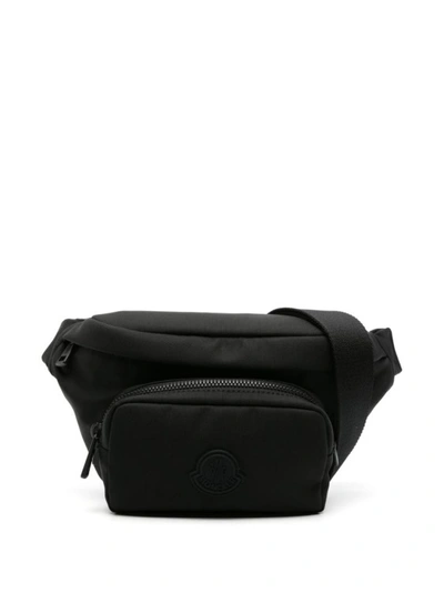 Shop Moncler Logo Patch Belt Bag In Black