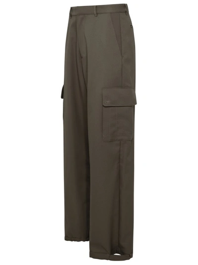 Shop Off-white Wide-leg Cargo Trousers In Green