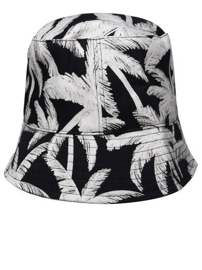 Shop Palm Angels Two-tone Cotton Hat In Black
