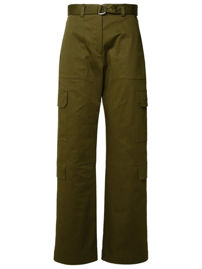 Shop Msgm Green Cotton Blend Pants