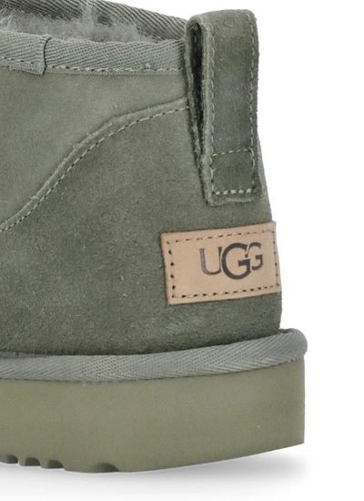 Shop Ugg Green Suede Leather Ankle Boots
