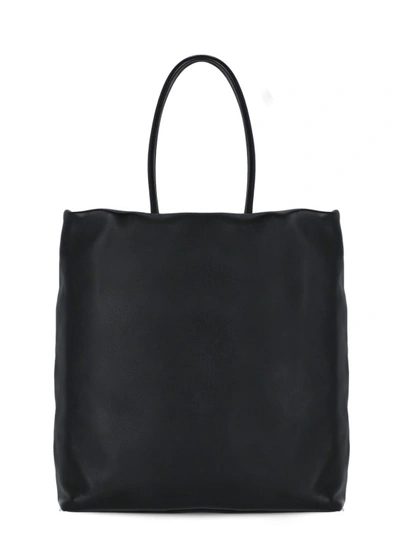 Shop Fabiana Filippi Black Smooth Leather Shopping Bag