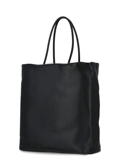 Shop Fabiana Filippi Black Smooth Leather Shopping Bag