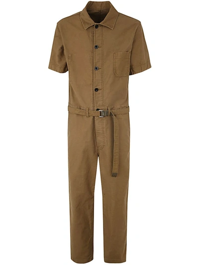 Shop Sacai Moleskin Jumpsuit Clothing In Brown