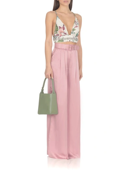 Shop Zimmermann Silk Tuck Trousers In Pink