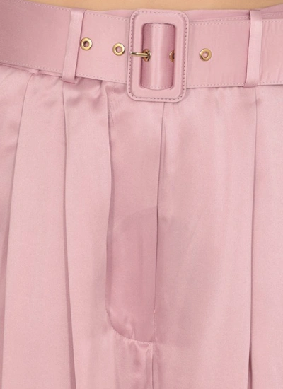 Shop Zimmermann Silk Tuck Trousers In Pink