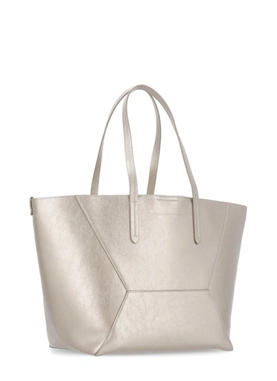Shop Brunello Cucinelli Leather Shopping Bag In Grey