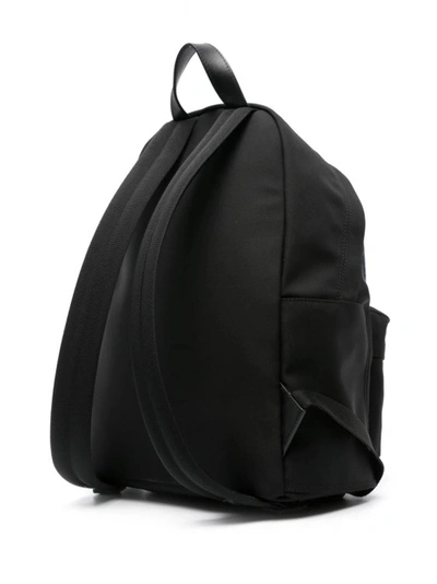 Shop Moncler Pierrick Rubber Logo Backpack In Black