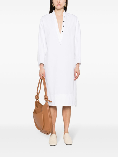Shop Khaite Brom Shift Midi Dress White