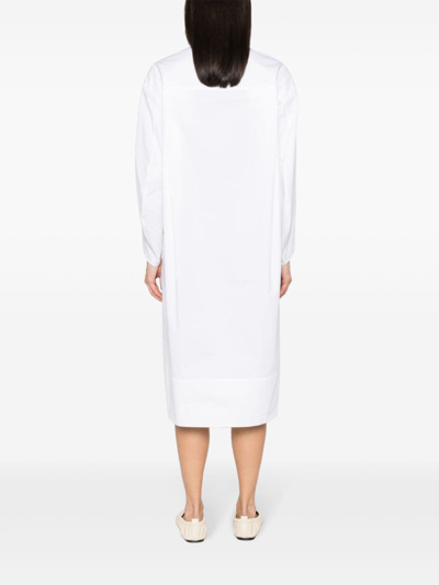 Shop Khaite Brom Shift Midi Dress White