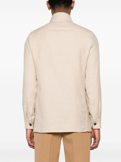 Shop Zegna Linen-blend Shirt Jacket