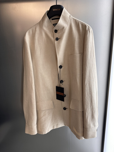 Shop Zegna Linen-blend Shirt Jacket