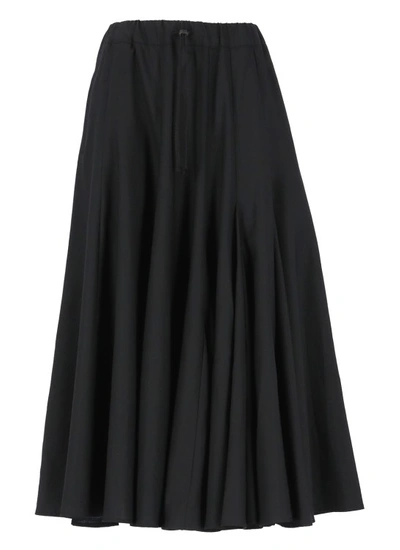 Shop Yohji Yamamoto Black Wool Skirt For Woman