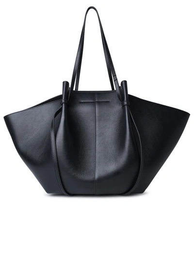 Shop Yuzefi Small 'mochi' Black Leather Bag