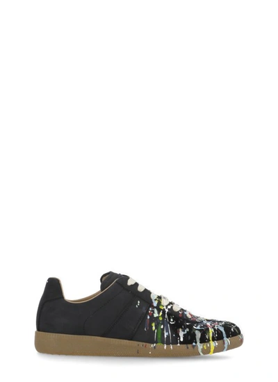 Shop Maison Margiela Paint Drop Replica Sneakers In Black