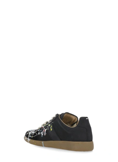 Shop Maison Margiela Paint Drop Replica Sneakers In Black