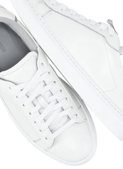 Shop Fabiana Filippi White Pebbled Leather Sneakers