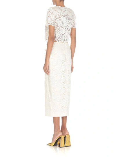 Shop Self-portrait Cord Lace Skirt In White