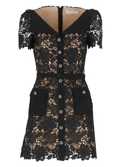 Shop Self-portrait Black Lace Dress