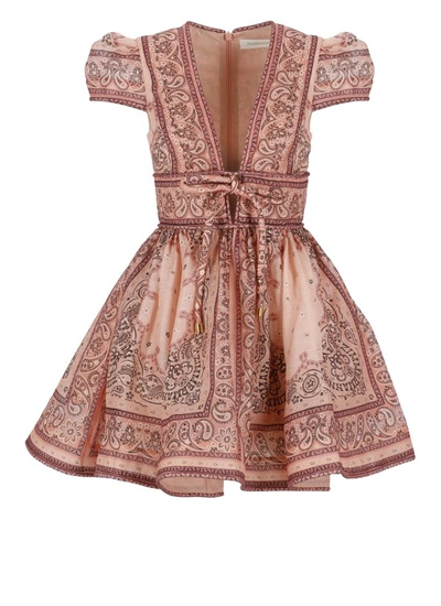 Shop Zimmermann Matchmaker Structured Dress In Pink