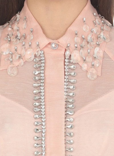 Shop Zimmermann Matchmaker Diamante Blouse In Pink