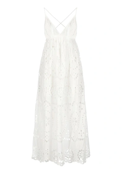 Shop Zimmermann Lexi Embroidered Dress In White