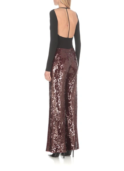 Shop Rotate Birger Christensen Pants With Paillettes In Burgundy