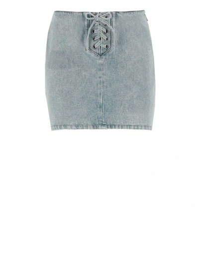 Shop Rotate Birger Christensen Denim Mini Skirt In Blue