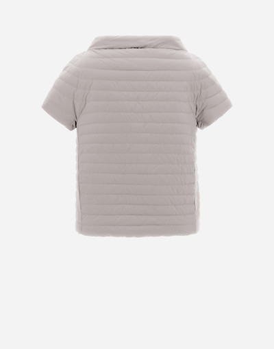 Herno Reversible Ecoage And Nylon Ultralight Cape In Black/grey