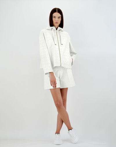 Shop Herno Bomber Jacket In Embroidered Delon In White