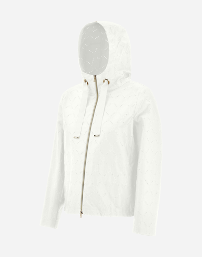 Herno Bomber Jacket In Embroidered Delon In White