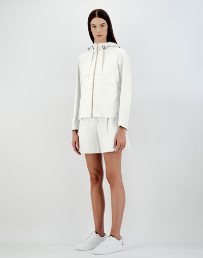 Shop Herno Bomber Jacket In Embroidered Delon In White