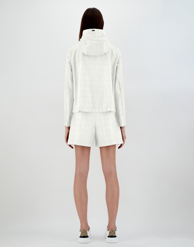 Herno Bomber Jacket In Embroidered Delon In White