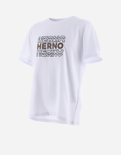 Herno T-shirt In Compact Jersey In White