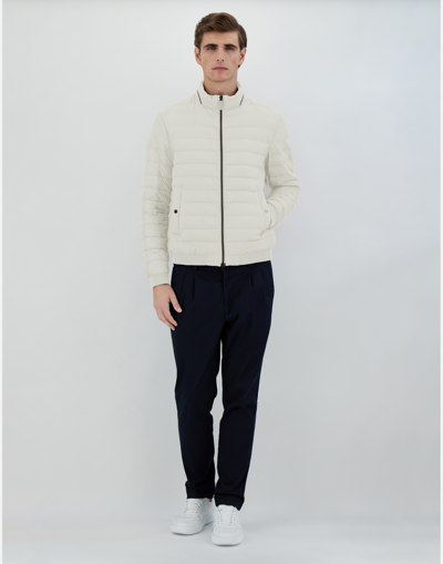 Herno Ecoage Bomber Jacket In Grey Pearl